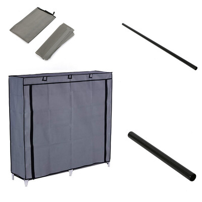 

6 Layer 12 Lattices Shoe Rack Shelf Storage Closet Organizer Cabinet Gray Cover