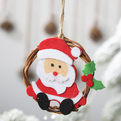 

Siaonvr Cute Christmas Decorations Non-woven Rattan Ring Pendant Hanging Ornaments