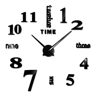 

DIY Wall Clock Frameless 3D Mirror Wall Clock Large Mute Wall Stickers for Living Room Home Decorations