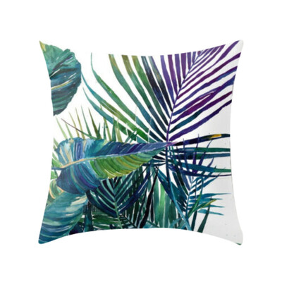 

〖Follure〗Tropical plant polyester pillowcase sofa throwing pad set home decoration