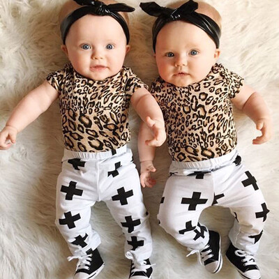 

Toddler Kids Baby Boys Leopard T shirt Tops Cross Pants Outfits Clothes Set