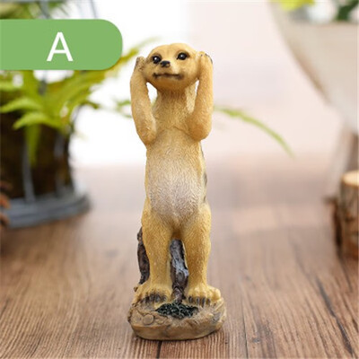 

modern resin meerkat household handicrafts figurine miniature garden cartoon animal decor lovely home decorations crafts gift