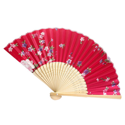 

Siaonvr Vintage Bamboo Folding Hand Held Flower Fan Chinese Dance Party Pocket Gifts