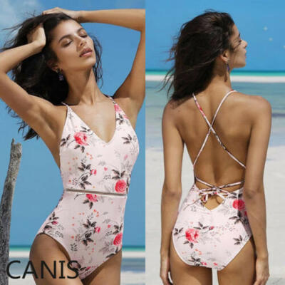 

US Women One-Piece Swimsuit Beachwear Swimwear Push-up Monokini Bikini Bathing