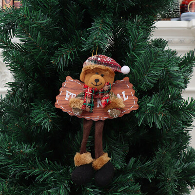 

Gobestart Christmas Wooden Sign Pendants Old Man Snowman Deer Bear Cloth Fireplace Window