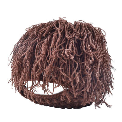 

Creative Woolen Yarn Knitted Hobo Caveman Wig Beard Men Winter Mask Beanie Hat