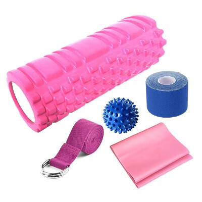

5 PCS Yoga Equipment Set Yoga Trigger Roller Yoga Spiky Ball Cotton Stretching Strap Athletic Muscle Bandage Resistance Band Yoga