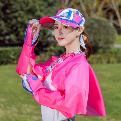 

Summer new riding suit electric car sunscreen mid-length printoutdoor two-piece sports windbreaker women spot