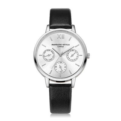 

Hot Sale Womens Watches Simple Scale Disc Ladies Quartz Movement Wristwatch Silver Border Leather Strap Clock Montre Femme