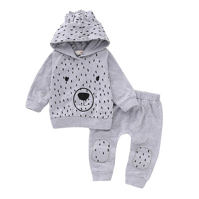 

2019 New Autumn Baby Girls Adorable Cartoon Animal Print Outfits Toddler Warm Hoodie Sweatshirt Trousers Clothes