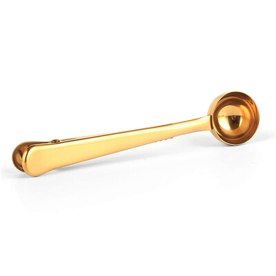 

Stainless Steel Coffee Tea Measuring Scoop Spoon with Bag Seal Clip