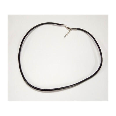

Leather Necklace Makings with Iron Lobster Claw Clasps Black 187"x3mm