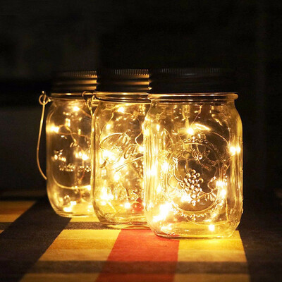 

Siaonvr Solar Energy Wall Lamp Mason Cap Lamp LED Lights String Party Wedding Decoration