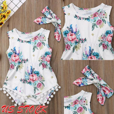 

US Newborn Baby Girl Tutu Lace Romper Jumpsuit Bodysuit Outfits Summer Clothes
