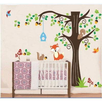 

Large Forest Animals Bird Cage tree Wall Sticker Art Decal Decor Kid Nursery