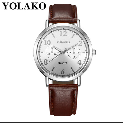 

RM YOLAKO Womens Luxurious Business Leather Belt Watch Simple Mirror Quartz Watch