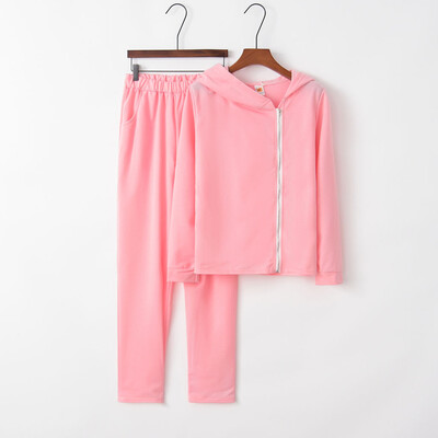 

Toponeto Women Solid Color Hooded Sweatshirt&pant Tracksuit Sport Suit
