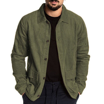 

Autumn Winter Men Casual Lapel Single Breasted Long Sleeve Pocket Jacket Coats