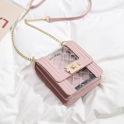 

Summer transparent bag female 2019 new wave Korean version of the rhombic chain shoulder bag fashion diagonal cross jelly small square bag