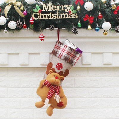 

〖Follure〗Candy Bag Christmas Gifts Tree Ornament Stocking Santa Claus Snowman Sock Decor