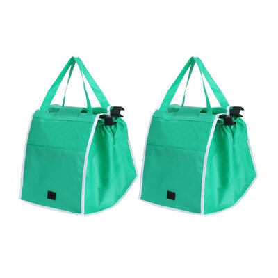 

Foldable Large Trolley Clip-To-Cart Shopping Handbag Portable Reusable Tote