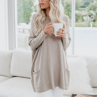 

Women Long Sleeve Pullover Casual Blouse Loose Baggy Jumper Solid Top Sweatshirt