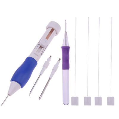 

Punch Needle Set 3 Needles 2 Threaders Craft Tool for Embroidery DIY Sewing