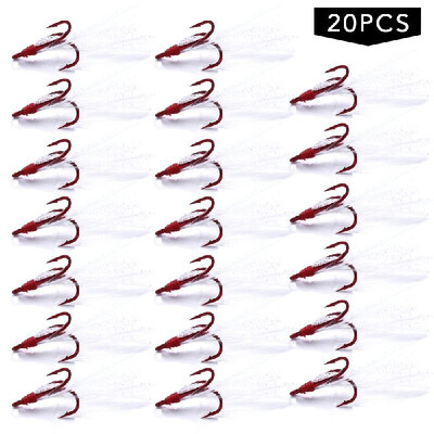 

20pcs Fish Hook 46810 Fishing Feather Barbed Treble Hooks Fishing Tackle