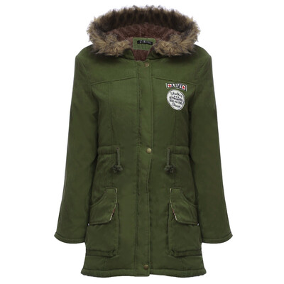 

Stylish Hooded Long Sleeve Zipper Drawstring Type Woolen Women Coat