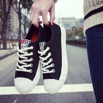 

Original ulzzang new canvas shoes female students Korean version 100 lap flat soles 2018 casual shoes small white shoes women tide
