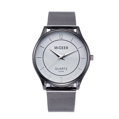 

Gobestart Fashion Man Design Stainless Steel Mesh belt Analog Alloy Quartz Wrist Watch