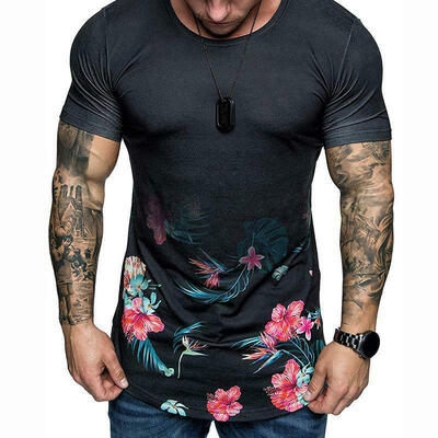 

Men Gym Crew Neck Slim Fit Casual Short Sleeve Muscle Tee Tops T-shirt Blouse