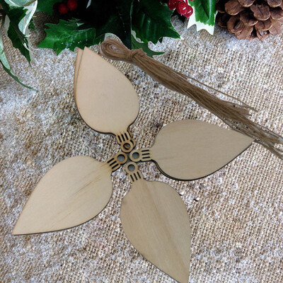 

〖Follure〗10Pcs Christmas Wood Chip Tree Ornaments Xmas Hanging Pendant Decoration Gifts