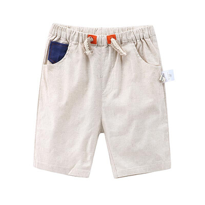 

DOU DOU YI CHU childrens clothing boys casual linen pants baby trend five pants summer 9182