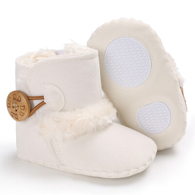 

Winter Baby Boots Girls Boys Rubber Soled Shoes Infant Toddlerborn Super Warm Snowfield Wooden Buttons Boots