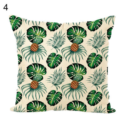 

Green Leaves Soft Linen Throw Pillow Case Cushion Cover Sofa Bed Car Home Decor