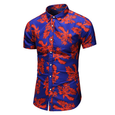 

Tailored Mens Summer New Fashion Business Leisure Short-sleeved Plus Size Printing Shirt