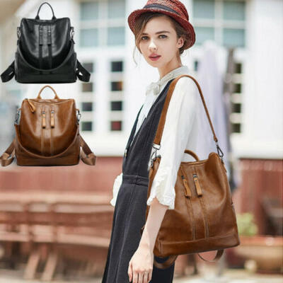 

Womens Fashion PU-Leather Waterproof Travel Backpack Student School Bag New