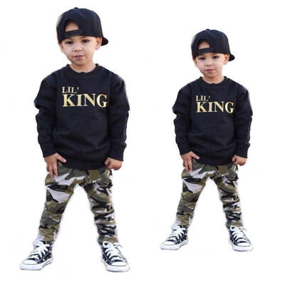 

2pcs Toddler Infant Kid Baby Boys Clothing T-shirt TopsPants Outfits Set