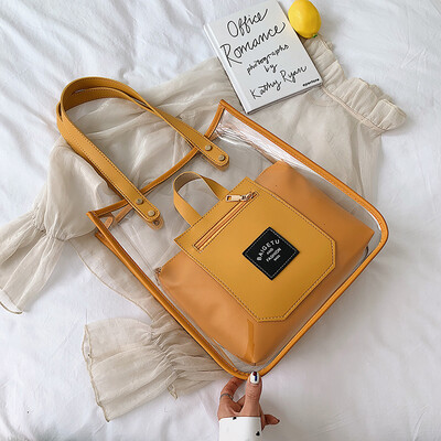 

Summer jelly bags small fresh&transparent womens new 2019 Korean version of Joker Tote portable shoulder bag