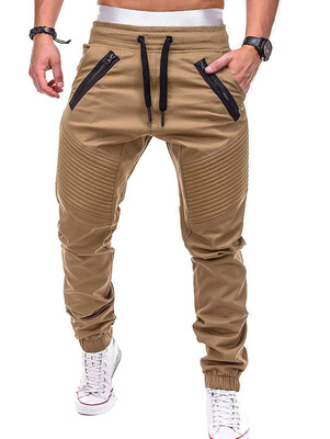 

Zipper Embellished Elastic Waist Jogger Pants