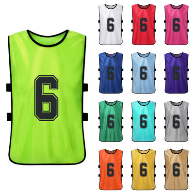 

6 PCS Adults Basketball Pinnies Quick Drying Basketball Jerseys Soccer Football Team Scrimmage Practice Vest