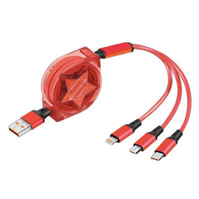 

3-in-1 Charge Cable Retractable Type C Micro USB Lightning Cord