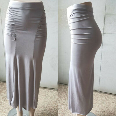 

Hot Womens Solid Pencil Maxi Skirt Ladies Long Office Work Elastic Slim Skirts