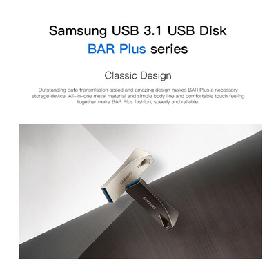 

SAMSUNG BAR PLUS 300MBS 256GB USB 31 Gen 1 Flash Drive Pen Drive Metal Memory Stick Storage Device MUF-256BE4CN