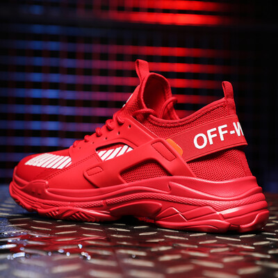 

Mens shoes summer breathable mesh red shoes mens tide shoes wild old white shoes Korean version of the trend ins casual sports shoes