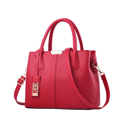 

Fashion Women Solid Color Zip Handbag Shoulder Bag Faux Leather Crossbody Pouch