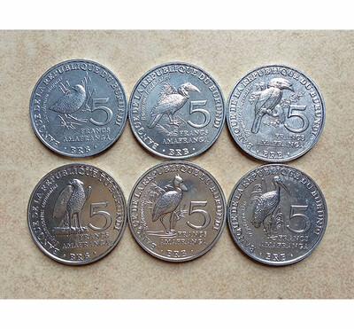 

25MM 6 PCS SET Burundi 5 Francs Endangered Wild Animal Series 2014