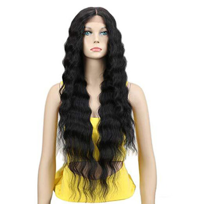 

Tailored Womens Fashion Wig Black Synthetic Hair Long Wigs Wave Curly Wig