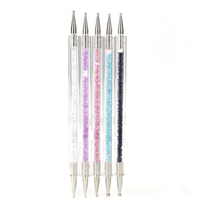 

5Pcs Nail Art Dotting 2 Way Pen Acrylic Rhinestone Crystal Tool Set